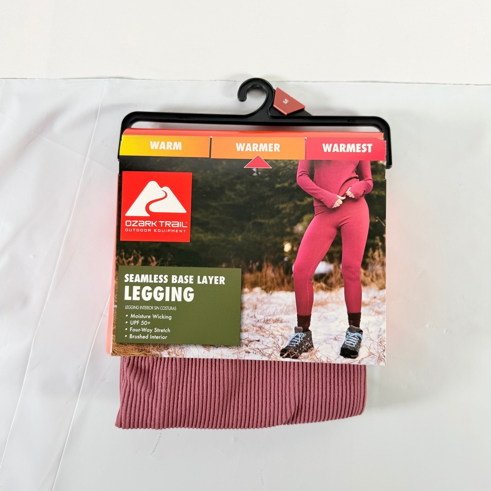 Ozark Trail Womens M Seamless Base Layer Legging Wild Ginger Ribbed Thermal New